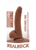 RealRock Curved Realistic Dildo with Balls and Suction Cup 8"