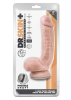 Dr. Skin Plus Thick Posable Dildo with Squeezable Balls 8"