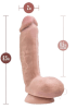 Dr. Skin Plus Thick Posable Dildo with Squeezable Balls 8"