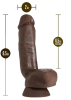 Dr. Skin Plus Thick Posable Dildo with Squeezable Balls 8"