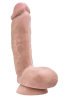 Dr. Skin Plus Thick Posable Dildo with Squeezable Balls 8"
