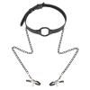 Restrained Open Mouth Gag with Nipple Clips