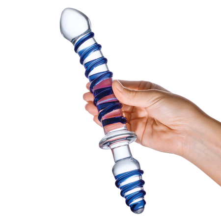 10" Mr. Swirly Double Ended Glass Dildo & Butt Plug