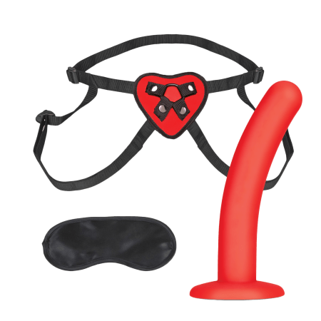 Red Heart Strap-on Harness & 5" Dildo Set