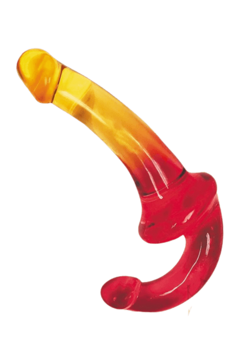 Shades Gradient Jelly Strapless Strap-On - Pink/Yellow