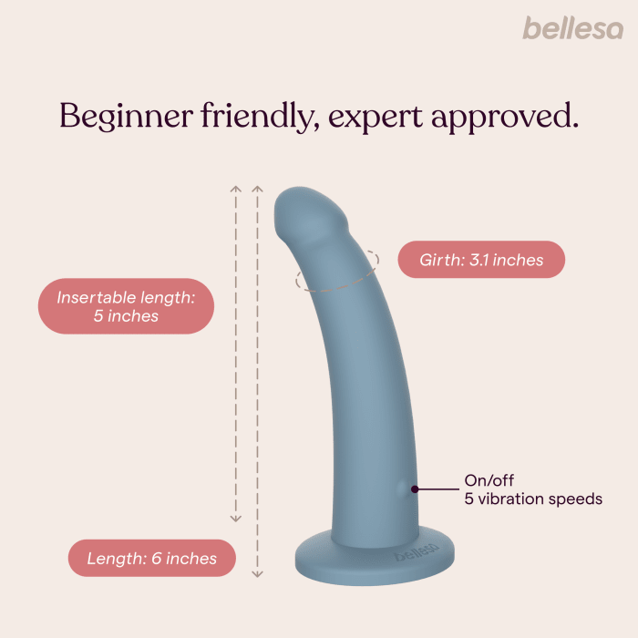 Classic Vibrating Dildo - 5" by Bellesa