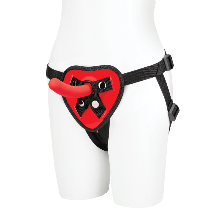 Red Heart Strap-on Harness & 5" Dildo Set
