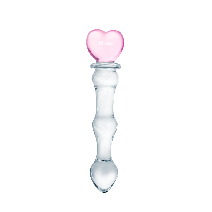 Glass Heart Glass Dildo 8"