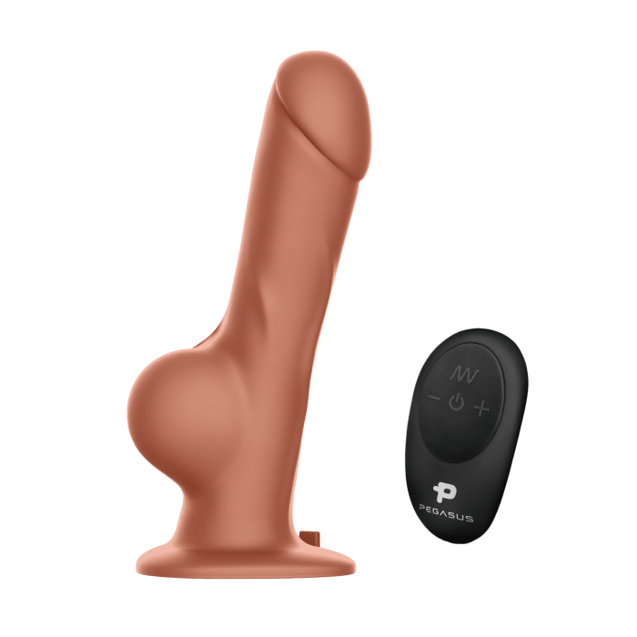 8” Remote Control Realistic Silicone Dildo with Balls and Harness Included