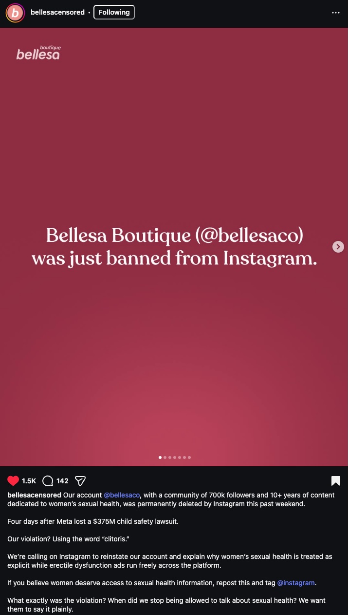 Instagram post by Bellesa Boutique