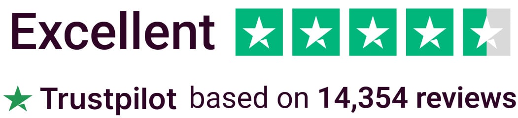 Trustpilot — Excellent based on 14,354 reviews